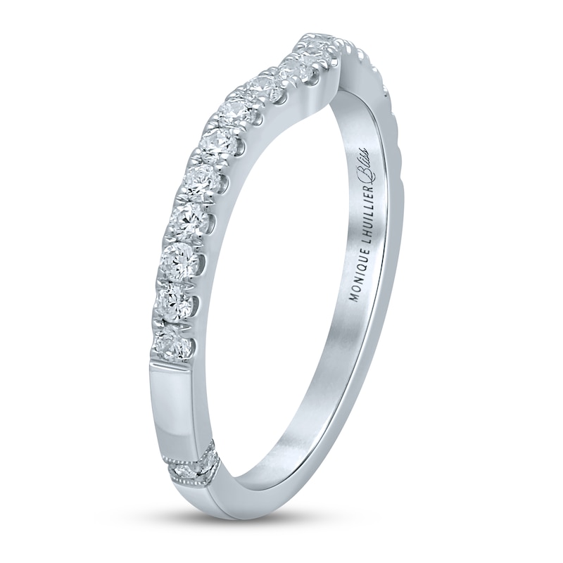 Main Image 3 of Monique Lhuillier Bliss Diamond Wedding Band 3/8 ct tw Round-cut 18K White Gold