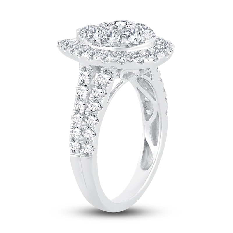 Main Image 2 of Multi-Diamond Engagement Ring 2 ct tw Round-cut 14K White Gold