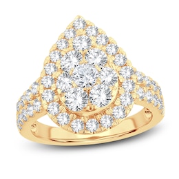 Now + Forever Multi-Diamond Engagement Ring 2 ct tw Round-cut 14K Yellow Gold