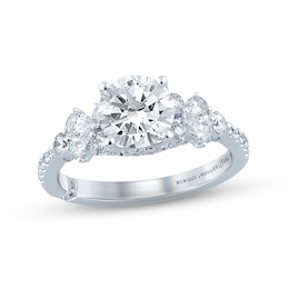 Monique Lhuillier Bliss Diamond Engagement Ring 2-1/8 ct tw Round & Pear-shaped 18K White Gold