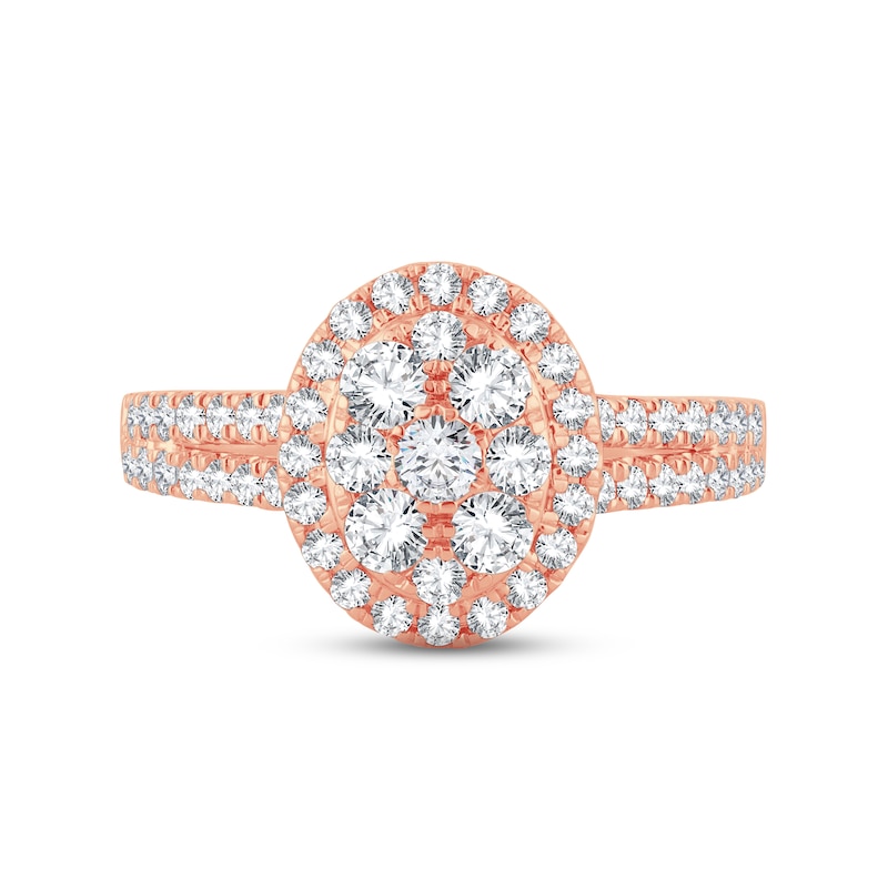 Main Image 3 of Multi-Diamond Engagement Ring 2 ct tw Round-cut 14K Rose Gold