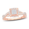Thumbnail Image 0 of Multi-Diamond Engagement Ring 1/2 ct tw Princess & Round 14K Rose Gold