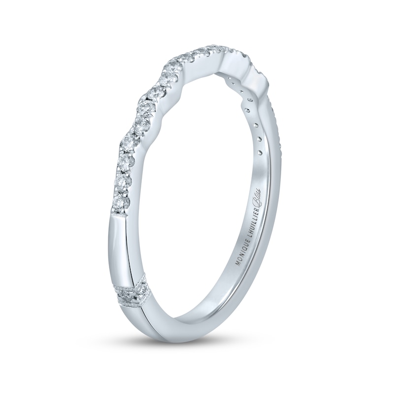 Main Image 2 of Monique Lhuillier Bliss Diamond Wedding Band 1/5 ct tw Round-cut 18K White Gold