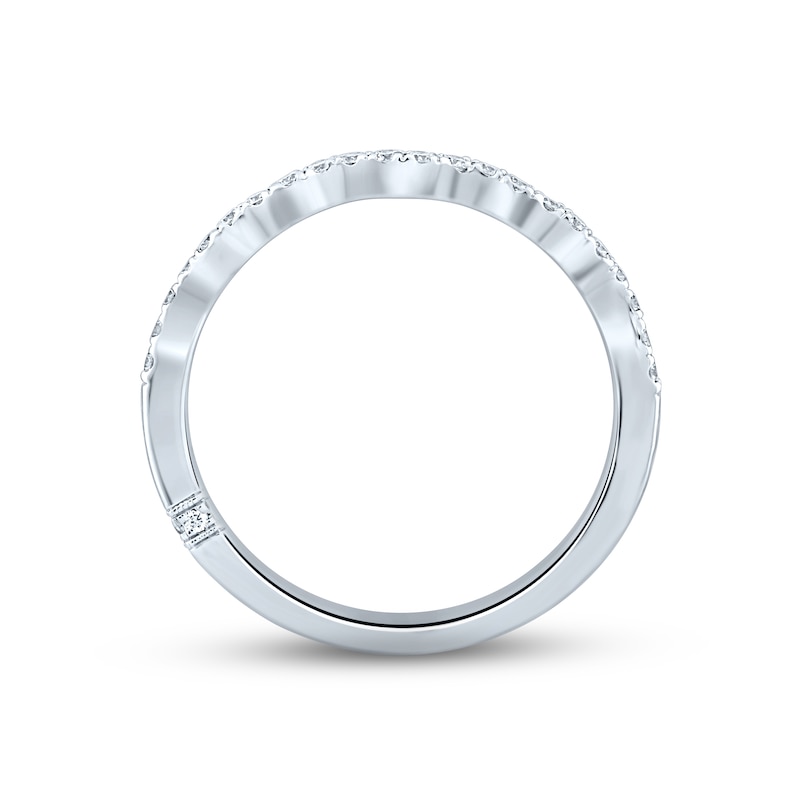 Main Image 4 of Monique Lhuillier Bliss Diamond Wedding Band 1/5 ct tw Round-cut 18K White Gold