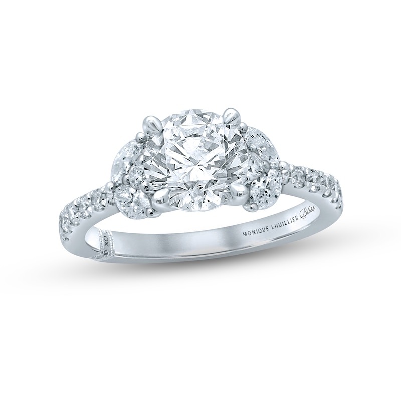 Main Image 1 of Monique Lhuillier Bliss Diamond Engagement Ring 2-1/8 ct tw Round & Marquise-cut 18K White Gold