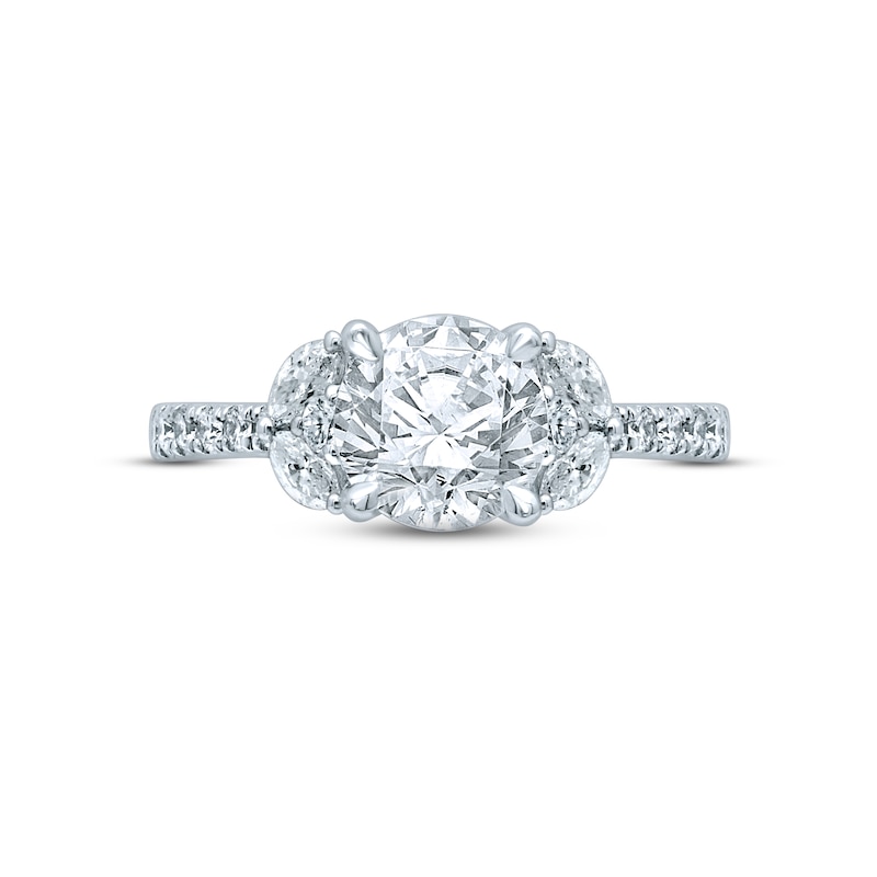 Main Image 3 of Monique Lhuillier Bliss Diamond Engagement Ring 2-1/8 ct tw Round & Marquise-cut 18K White Gold