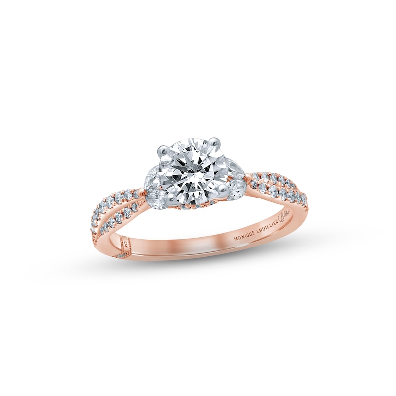 Main Image 1 of Monique Lhuillier Bliss Diamond Engagement Ring 1-3/8 ct tw Round & Marquise-cut 18K Two-Tone Gold