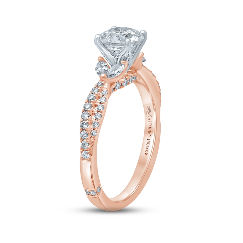 Main Image 2 of Monique Lhuillier Bliss Diamond Engagement Ring 1-3/8 ct tw Round & Marquise-cut 18K Two-Tone Gold