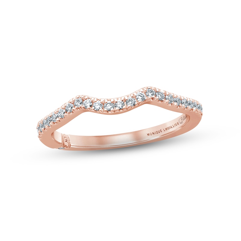 Main Image 1 of Monique Lhuillier Bliss Diamond Wedding Band 1/5 ct tw Round-cut 18K Rose Gold