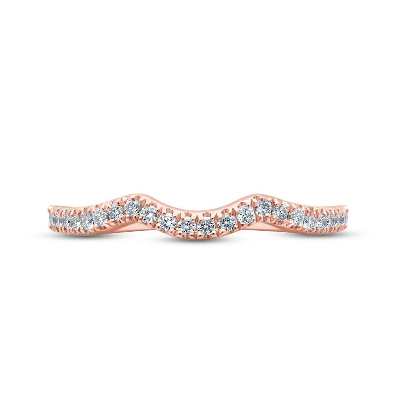 Main Image 3 of Monique Lhuillier Bliss Diamond Wedding Band 1/5 ct tw Round-cut 18K Rose Gold