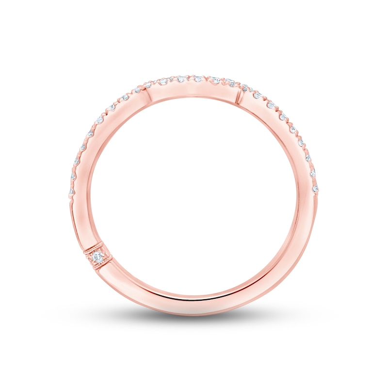 Main Image 4 of Monique Lhuillier Bliss Diamond Wedding Band 1/5 ct tw Round-cut 18K Rose Gold