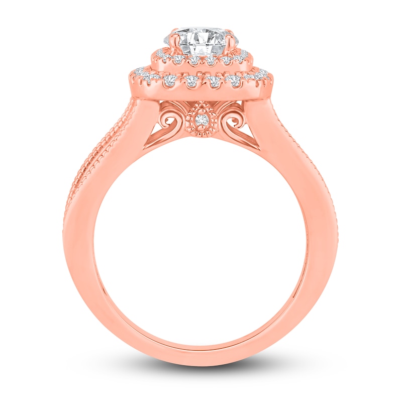 Main Image 3 of Diamond Engagement Ring 1-1/4 ct tw Round-cut 14K Rose Gold