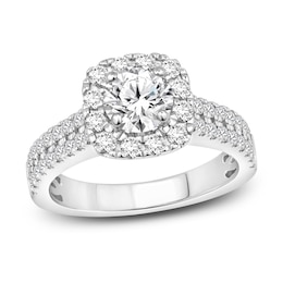 Diamond Engagement Ring 1-3/8 ct tw Round-cut 14K White Gold