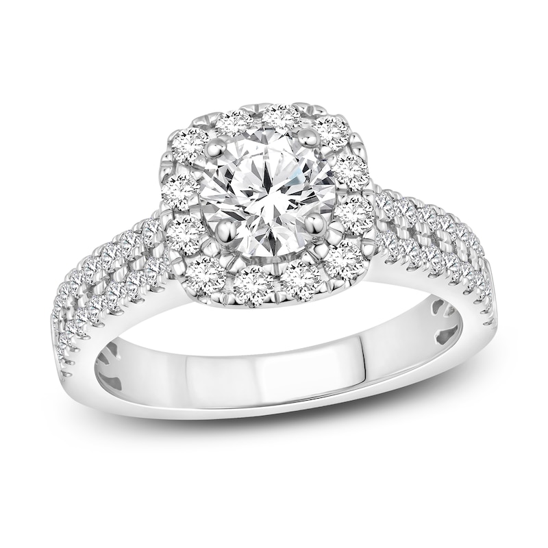 Main Image 1 of Diamond Engagement Ring 1-3/8 ct tw Round-cut 14K White Gold