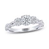 Thumbnail Image 0 of THE LEO Ideal Cut Diamond Three-Stone Engagement Ring 5/8 ct tw 14K White Gold