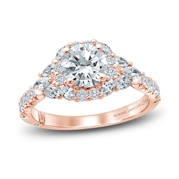 Monique Lhuillier Bliss Diamond Engagement Ring 1-7/8 ct tw Round, Marquise & Pear-shaped 18K Rose Gold