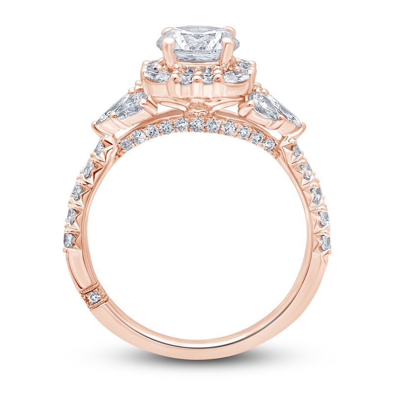 Main Image 4 of Monique Lhuillier Bliss Diamond Engagement Ring 1-7/8 ct tw Round, Marquise & Pear-shaped 18K Rose Gold