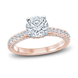 Monique Lhuillier Bliss Diamond Engagement Ring 1-7/8 ct tw Round-cut 18K Two-Tone Gold