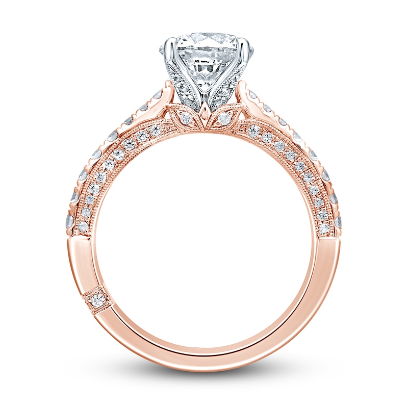 Main Image 4 of Monique Lhuillier Bliss Diamond Engagement Ring 1-7/8 ct tw Round-cut 18K Two-Tone Gold