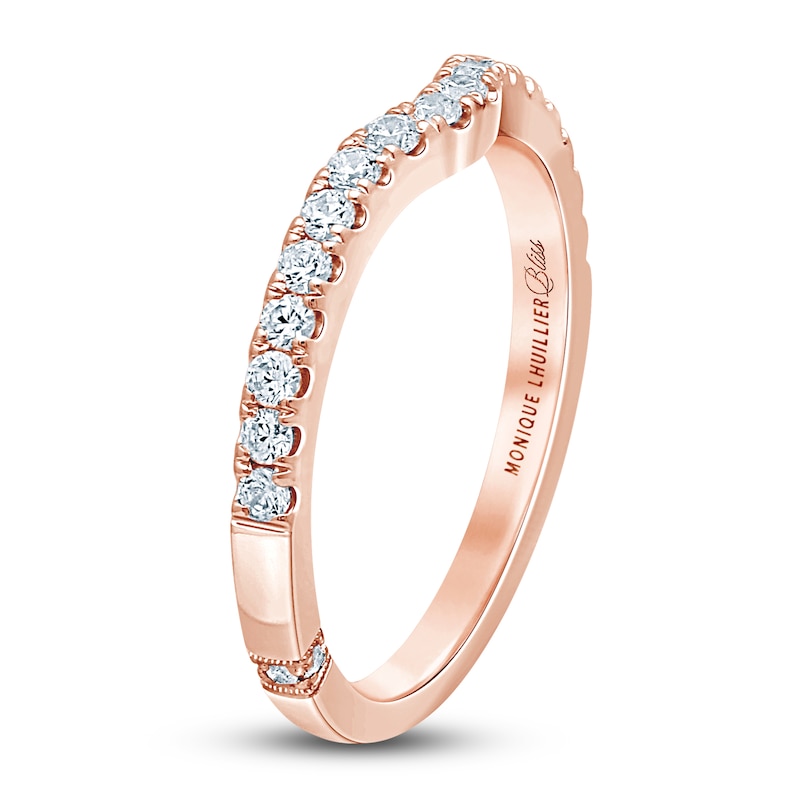 Main Image 2 of Monique Lhuillier Bliss Diamond Wedding Band 3/8 ct tw Round-cut 18K Rose Gold