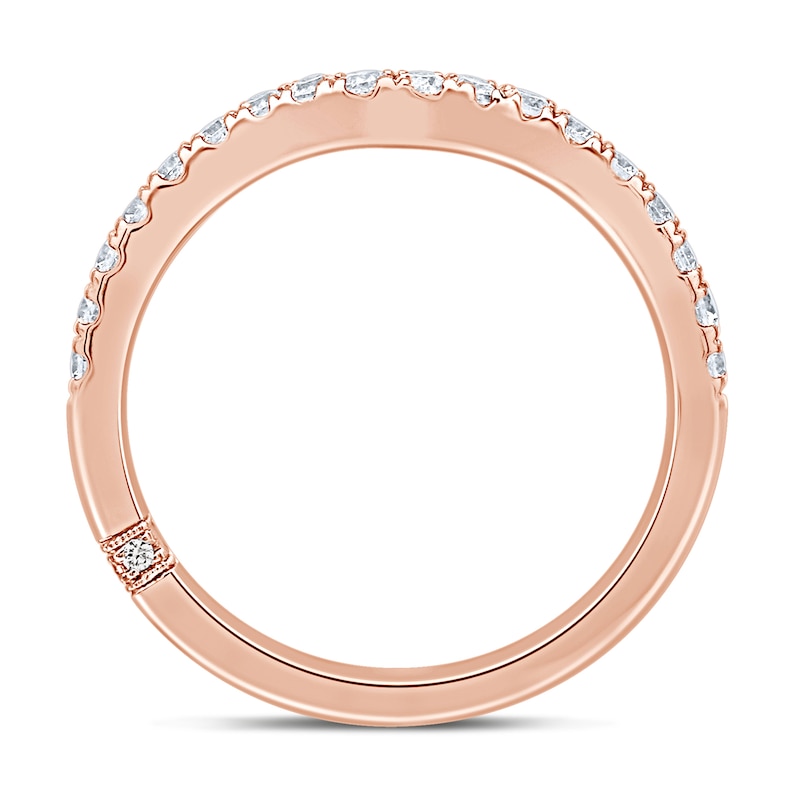 Main Image 4 of Monique Lhuillier Bliss Diamond Wedding Band 3/8 ct tw Round-cut 18K Rose Gold