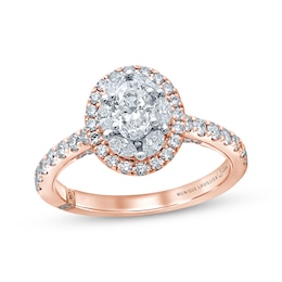 Monique Lhuillier Bliss Diamond Engagement Ring 1-1/4 ct tw Oval, Marquise & Round-cut 18K Two-Tone Gold