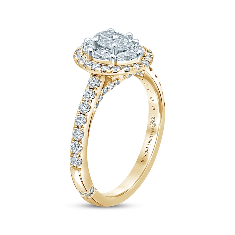 Main Image 2 of Monique Lhuillier Bliss Diamond Engagement Ring 1-1/4 ct tw Oval, Marquise & Round-cut 18K Two-Tone Gold