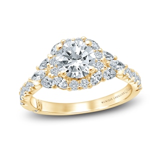 Unique Massive Diamond Engagement Ring 3ct 14K Yellow Gold 205188