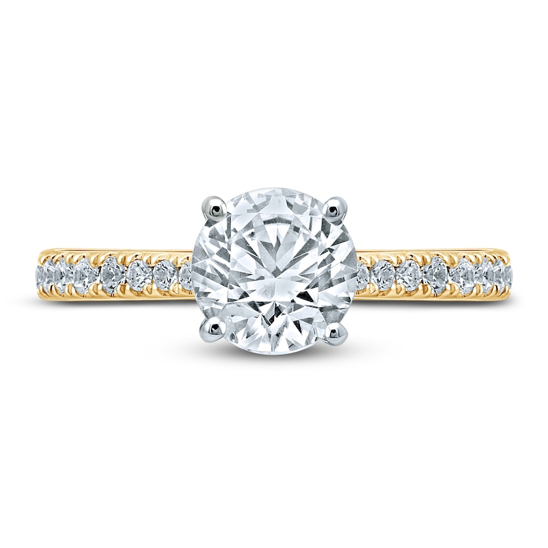 Main Image 3 of Monique Lhuillier Bliss Diamond Engagement Ring 1-7/8 ct tw Round-cut 18K Two-Tone Gold