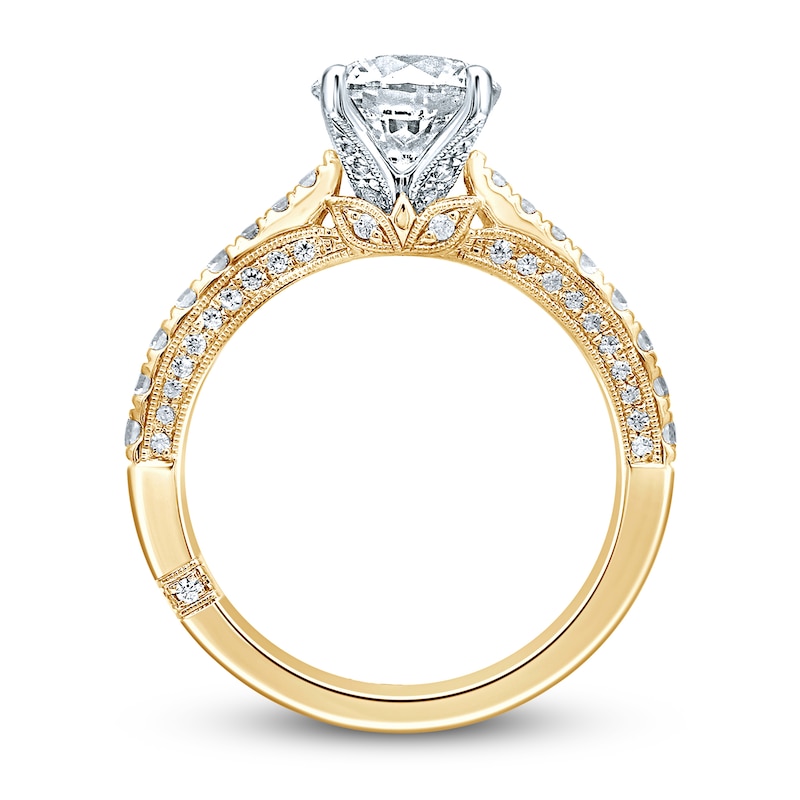 Main Image 4 of Monique Lhuillier Bliss Diamond Engagement Ring 1-7/8 ct tw Round-cut 18K Two-Tone Gold