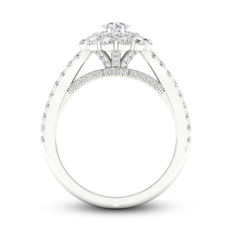 Main Image 4 of Diamond Engagement Ring 1-1/4 ct tw Round-cut 14K White Gold