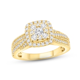 Diamond Engagement Ring 3/4 ct tw Round-cut 10K Yellow Gold