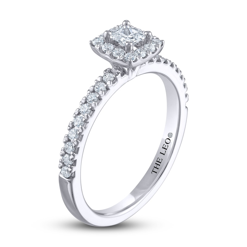 THE LEO Diamond Engagement Ring 1/2 ct tw Princess & Round-cut 14K White Gold