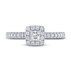 Thumbnail Image 2 of THE LEO Diamond Engagement Ring 1/2 ct tw Princess & Round-cut 14K White Gold