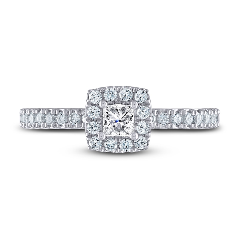THE LEO Diamond Engagement Ring 1/2 ct tw Princess & Round-cut 14K White Gold