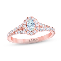 THE LEO First Light Diamond Oval-Cut Engagement Ring 3/4 ct tw 14K Rose Gold