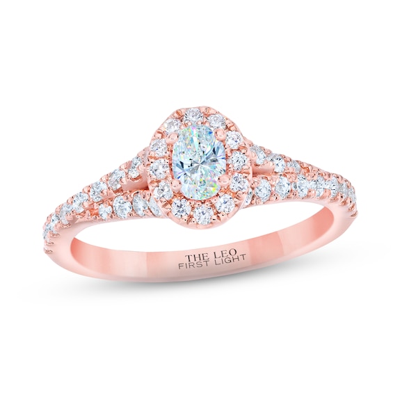 THE LEO First Light Diamond Oval-Cut Engagement Ring 3/4 ct tw 14K Rose Gold