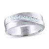 Thumbnail Image 1 of Men's THE LEO Ideal Cut Diamond Wedding Band 1/2 ct tw 14K White Gold