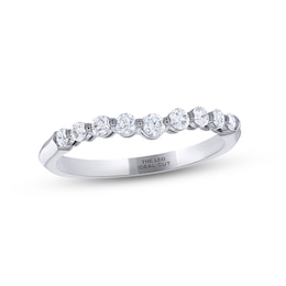 THE LEO Ideal Cut Diamond Wedding Band 1/3 ct tw Round-cut 14K White Gold