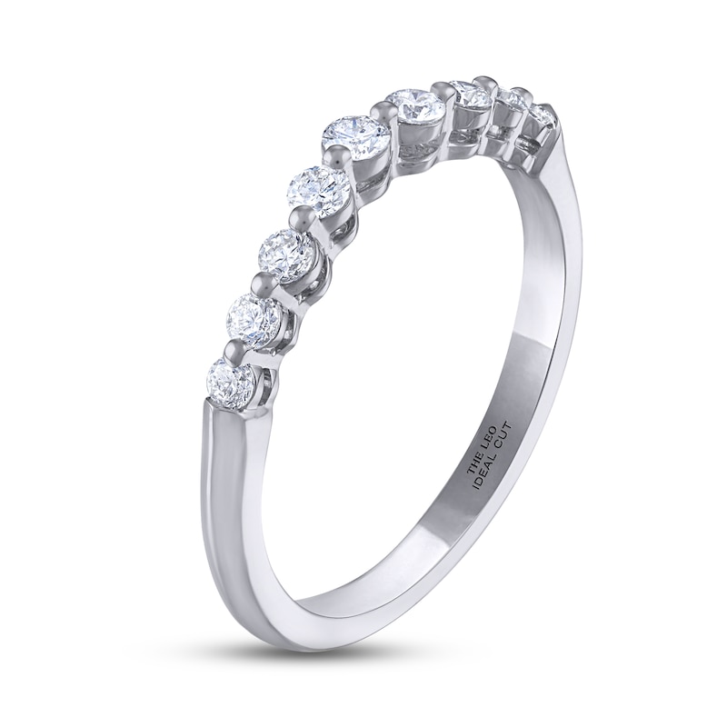 THE LEO Ideal Cut Diamond Wedding Band 1/3 ct tw Round-cut 14K White Gold