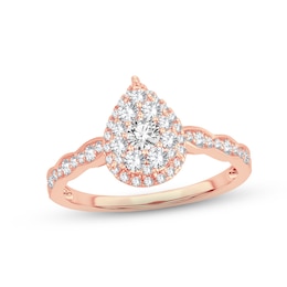 Now + Forever Diamond Engagement Ring 5/8 ct tw Round-cut 14K Rose Gold