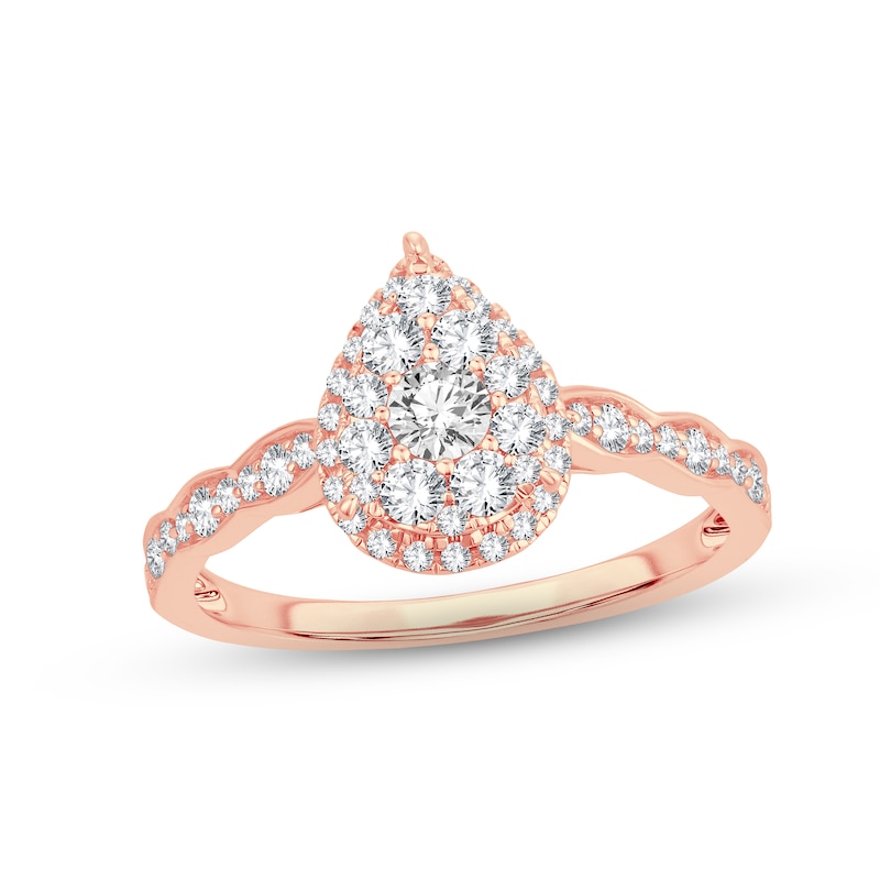 Main Image 1 of Diamond Engagement Ring 5/8 ct tw Round-cut 14K Rose Gold