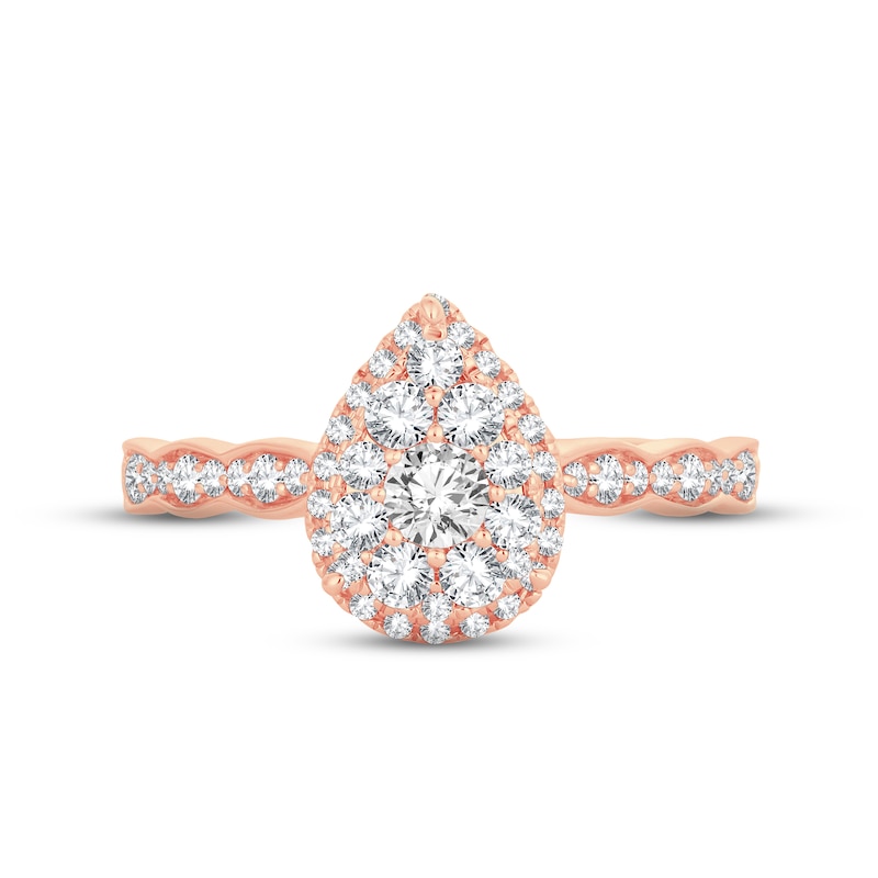 Main Image 3 of Diamond Engagement Ring 5/8 ct tw Round-cut 14K Rose Gold