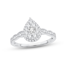 Now + Forever Diamond Engagement Ring 5/8 ct tw Round-cut 14K White Gold