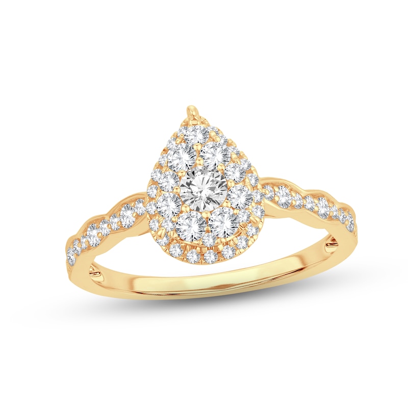 Main Image 1 of Diamond Engagement Ring 5/8 ct tw Round-cut 14K Yellow Gold