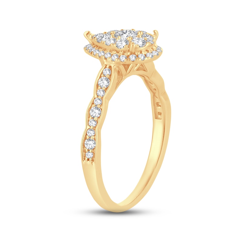 Main Image 2 of Diamond Engagement Ring 5/8 ct tw Round-cut 14K Yellow Gold