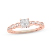 Thumbnail Image 0 of Multi-Diamond Engagement Ring 1/3 ct tw Princess & Round-cut 14K Rose Gold