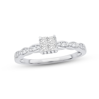 Diamond Engagement Ring 1/3 ct tw Princess-cut 10K White Gold