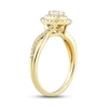 Thumbnail Image 2 of Diamond Engagement Ring 1/2 ct tw Emerald & Round-cut 14K Yellow Gold