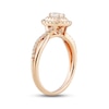 Thumbnail Image 2 of Diamond Engagement Ring 1/2 ct tw Emerald & Round-cut 14K Rose Gold